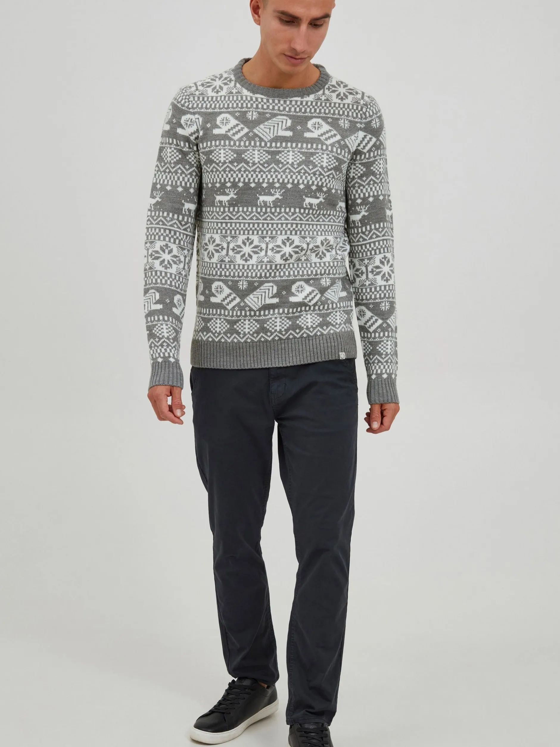 11 Project Herren Weihnachtspullover - PRUwe in grau
