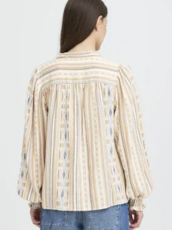 PULZ Jeans Damen Bluse PZALEXIS in beige