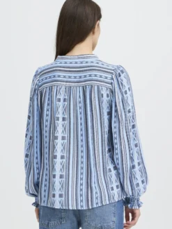 PULZ Jeans Damen Bluse PZALEXIS in blau