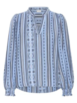 PULZ Jeans Damen Bluse PZALEXIS in blau