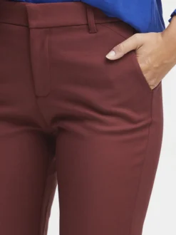 PULZ Jeans Damen Casual Hose PZBINDY Hohe Taille in bordeaux