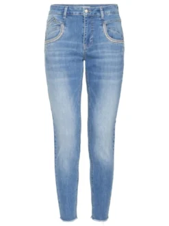 PULZ Jeans Damen Jeans PZCARMEN Hohe Taille in light stone bleached
