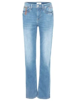 PULZ Jeans Damen Jeans PZKAROLINA Hohe Taille in blau