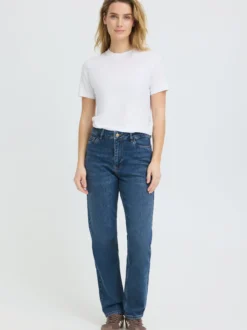 PULZ Jeans Damen Jeans PZLIVA hohe Taille in blau