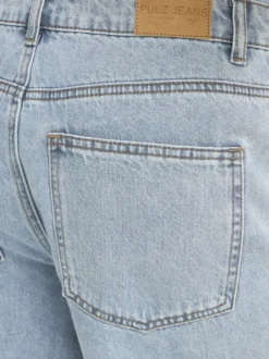 PULZ Jeans Damen Jeansshorts PZBRIDGET Hohe Taille in light stone denim