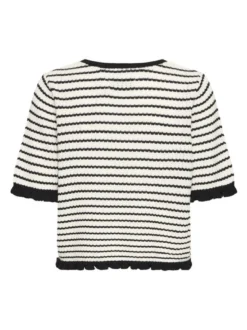 PULZ Jeans Damen Kurzarm-Bluse PZCENTA in weiß