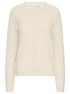 PULZ Jeans Damen Strickjacke PZSTEFFI in beige