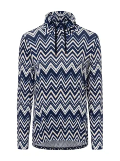 RABE Damen Langarmshirt in marine beige - Ärmel: langarm