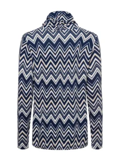 RABE Damen Langarmshirt in marine beige - Ärmel: langarm