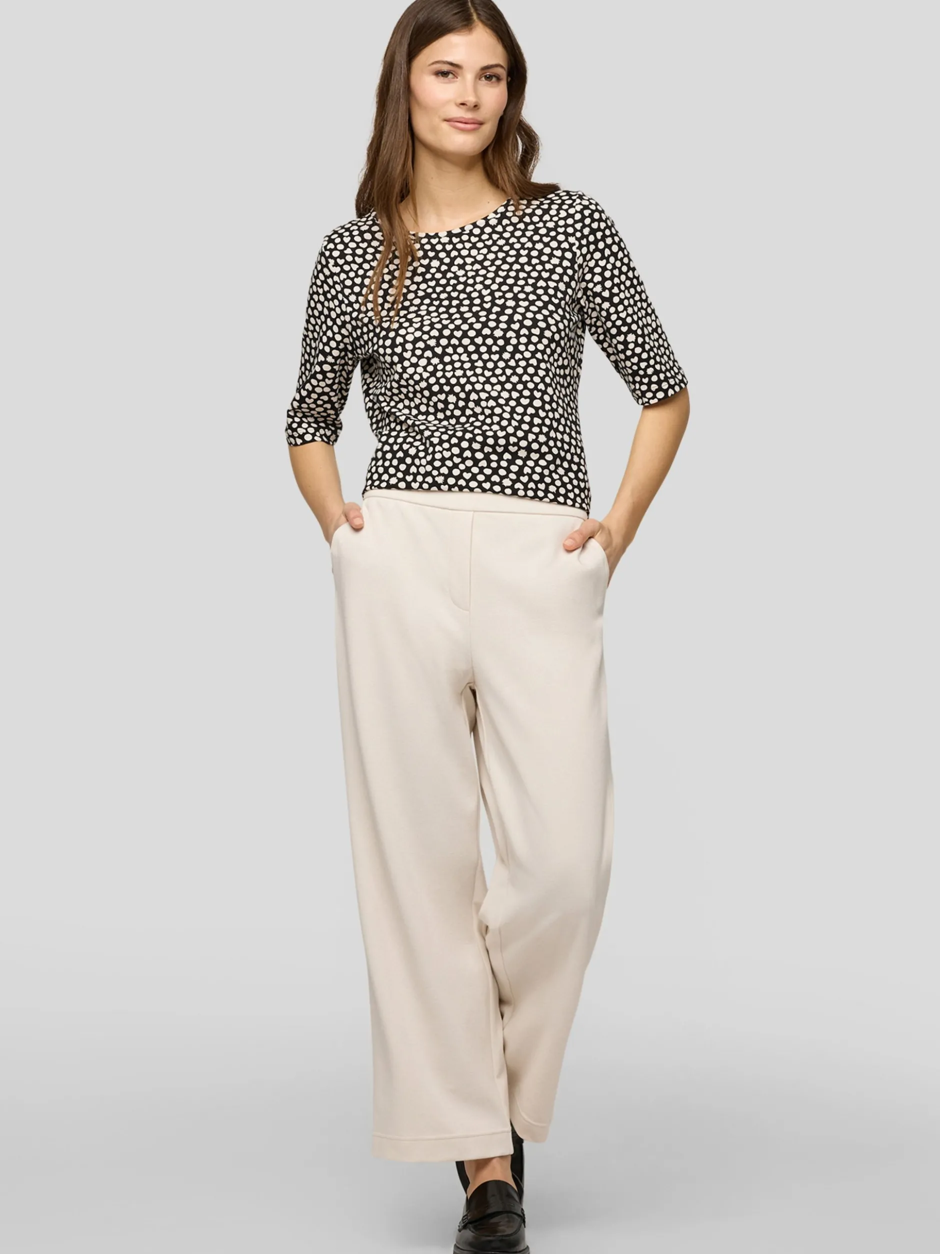 RABE Damen Langarmshirt in schwarz weiß