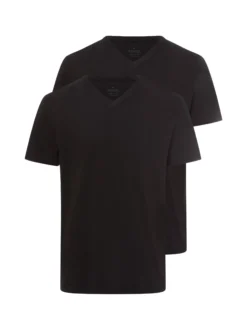 Ragman Herren Doppelpack T-Shirt in schwarz
