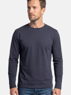 Ragman Herren Langarmshirt im 3er-Pack in blau