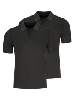 Ragman Herren Poloshirt im 2er-Pack in anthrazit