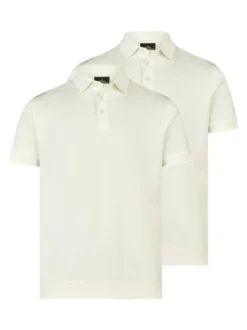 Ragman Herren Poloshirts im 2er-Pack in ecru