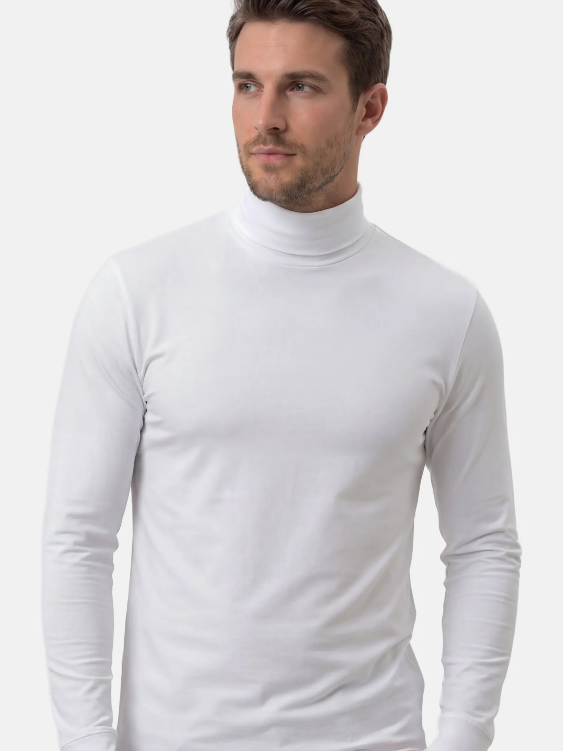 Ragman Herren Rollkragenshirts im 2er-Pack in grau