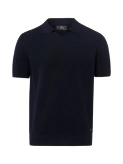 Ragman Herren Strickshirt in marine - Ärmel: kurzarm