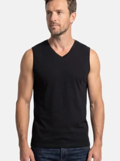 Ragman Herren Unterhemden im 4er-Pack in schwarz