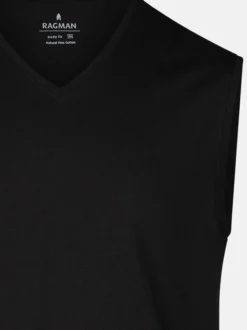 Ragman Herren Unterhemden im 4er-Pack in schwarz