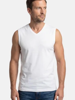 Ragman Herren Unterhemden im 4er-Pack in weiß