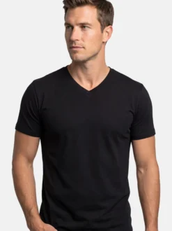 Ragman Herren Unterhemden im 2er-Pack in schwarz