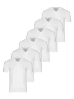 Ragman Herren Unterziehshirts im 6er-Pack in weiß