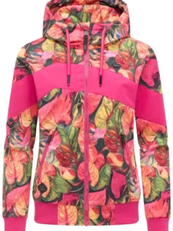 Ragwear Damen Übergangsjacke - Nuggie Block Flower in pink mehrfarbig