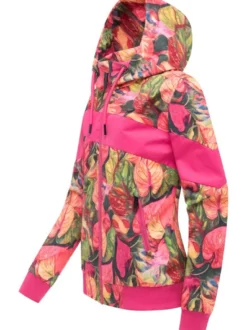 Ragwear Damen Übergangsjacke - Nuggie Block Flower in pink mehrfarbig