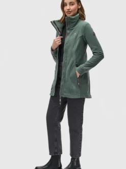 Ragwear Damen Fleecejacke - Letrice Fleece in grün
