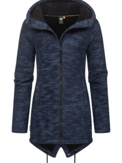 Ragwear Damen Kapuzenstrickjacke - Wingi Melange in marine