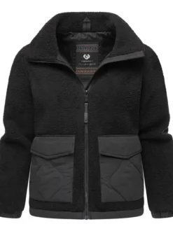 Ragwear Damen Plüschjacke - Arctika in schwarz