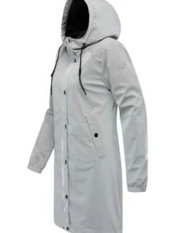 Ragwear Damen Regenmantel - Husty Rainy in hellgrau