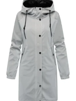 Ragwear Damen Regenmantel - Husty Rainy in hellgrau