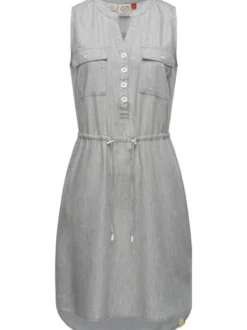 Ragwear Damen Shirtkleid - Roisin Denim in hellgrau