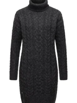 Ragwear Damen Strickkleid - Janna in grau - Länge: kurz