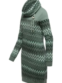 Ragwear Damen Sweatkleid - Chlloe Zig Zag YOUMODO in grün