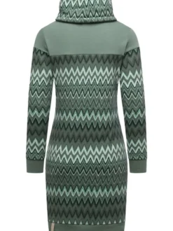 Ragwear Damen Sweatkleid - Chlloe Zig Zag YOUMODO in grün