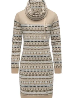 Ragwear Damen Sweatkleid - Chlloe Jacquard YOUMODO in beige