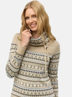 Ragwear Damen Sweatkleid - Chlloe Jacquard YOUMODO in beige