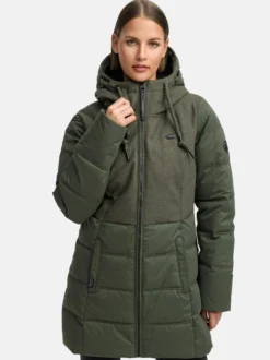Ragwear Damen Winterjacke - Ashani Block Intl. in oliv