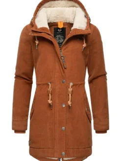 Ragwear Damen Winterjacke - Canny Corduroy in braun