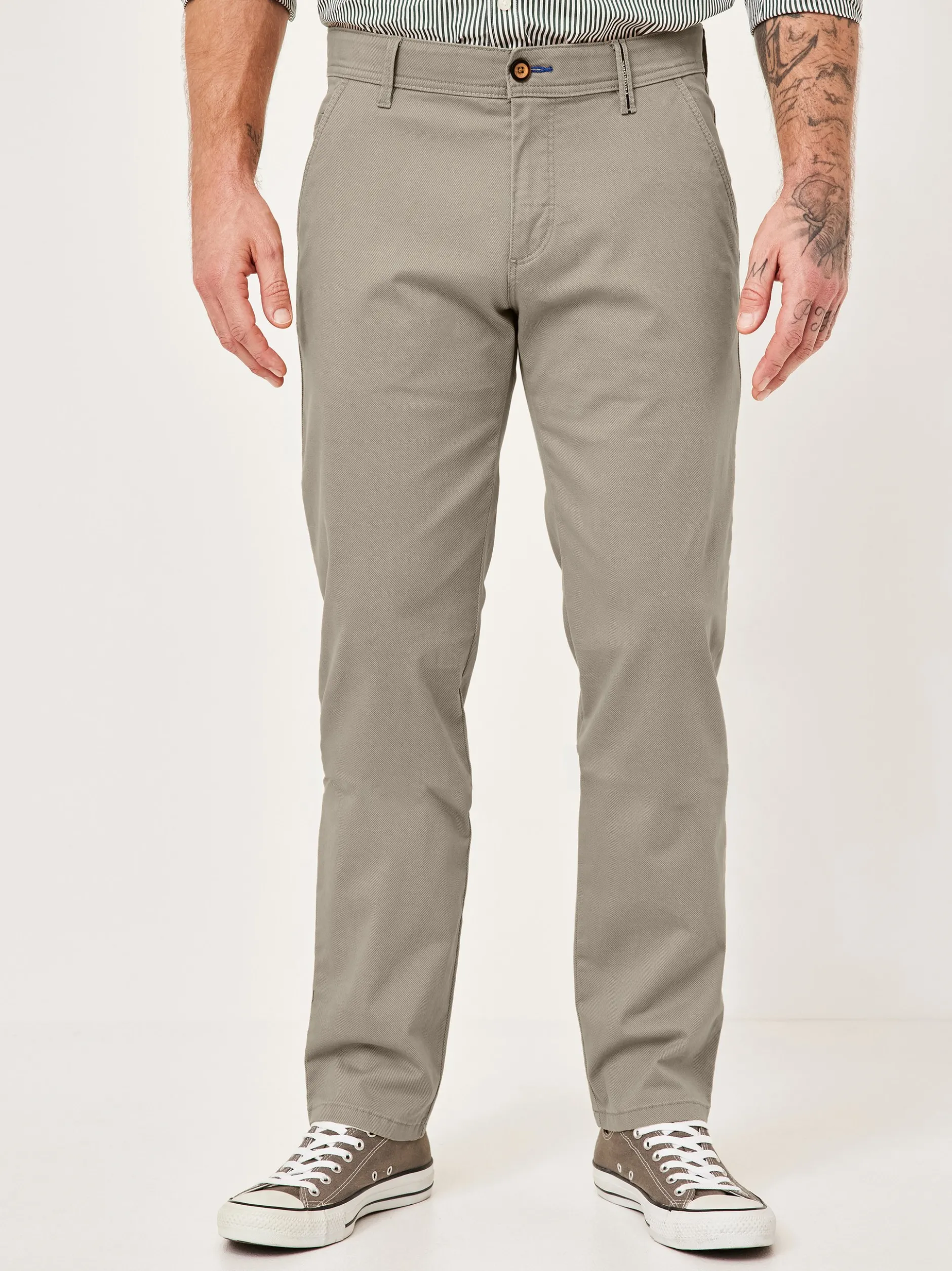 Redpoint Herren Chino - ODESSA Straight Fit in kitt