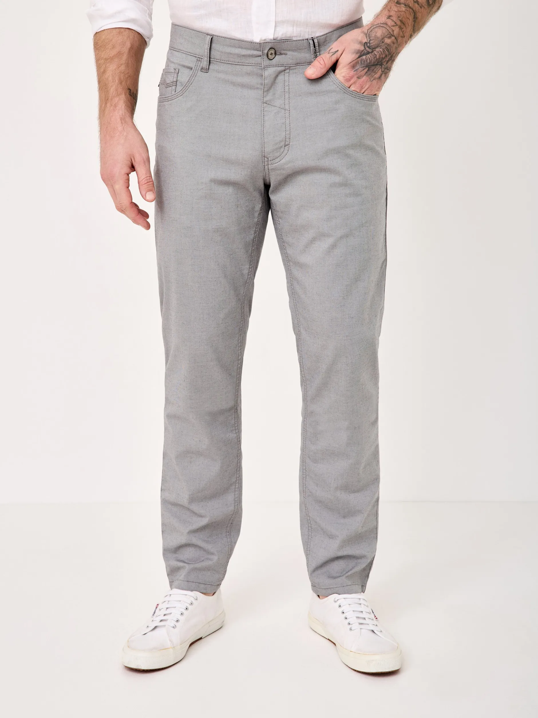 Redpoint Herren Hose - MILTON Straight Fit in hellgrau