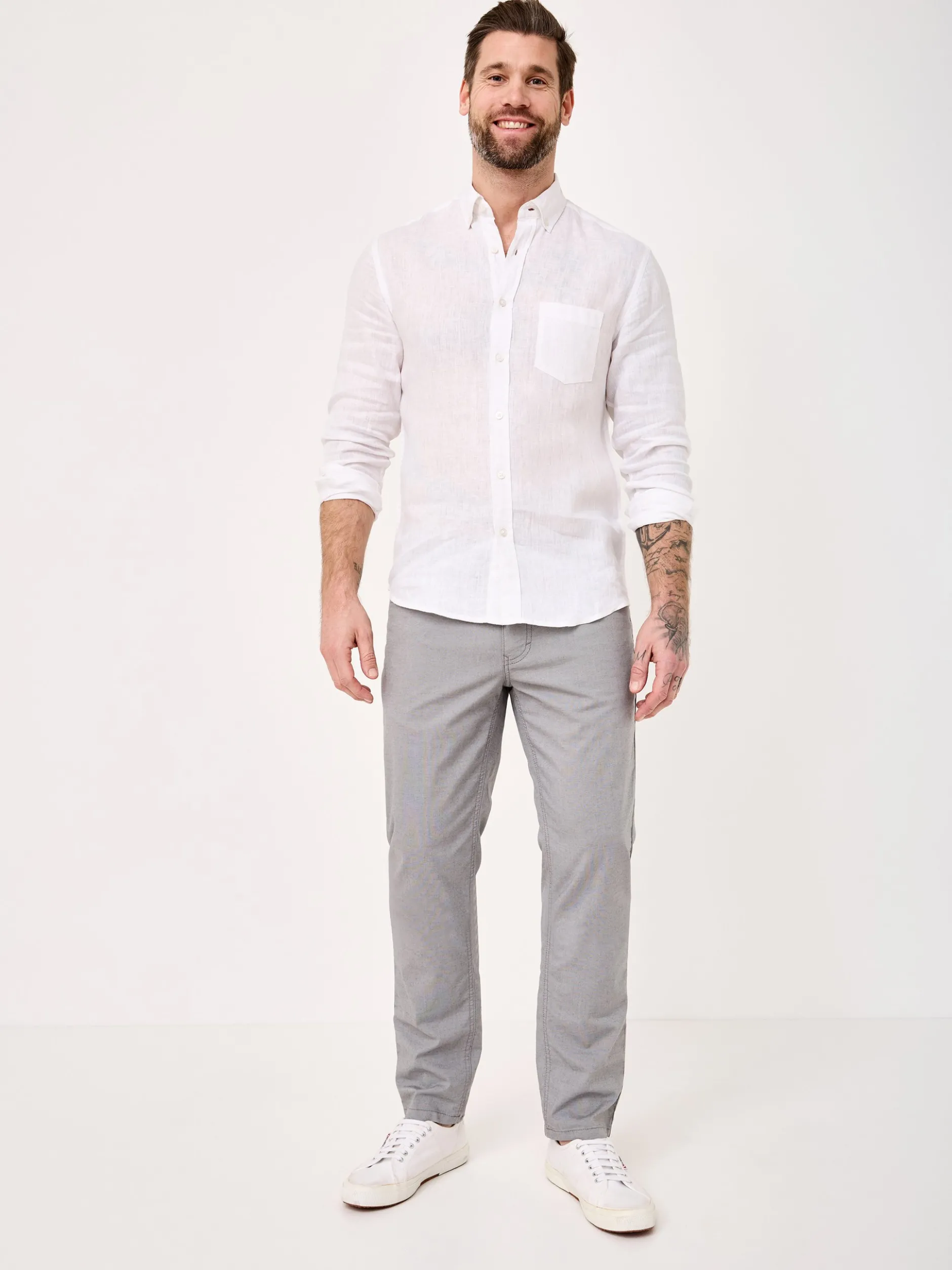 Redpoint Herren Hose - MILTON Straight Fit in hellgrau