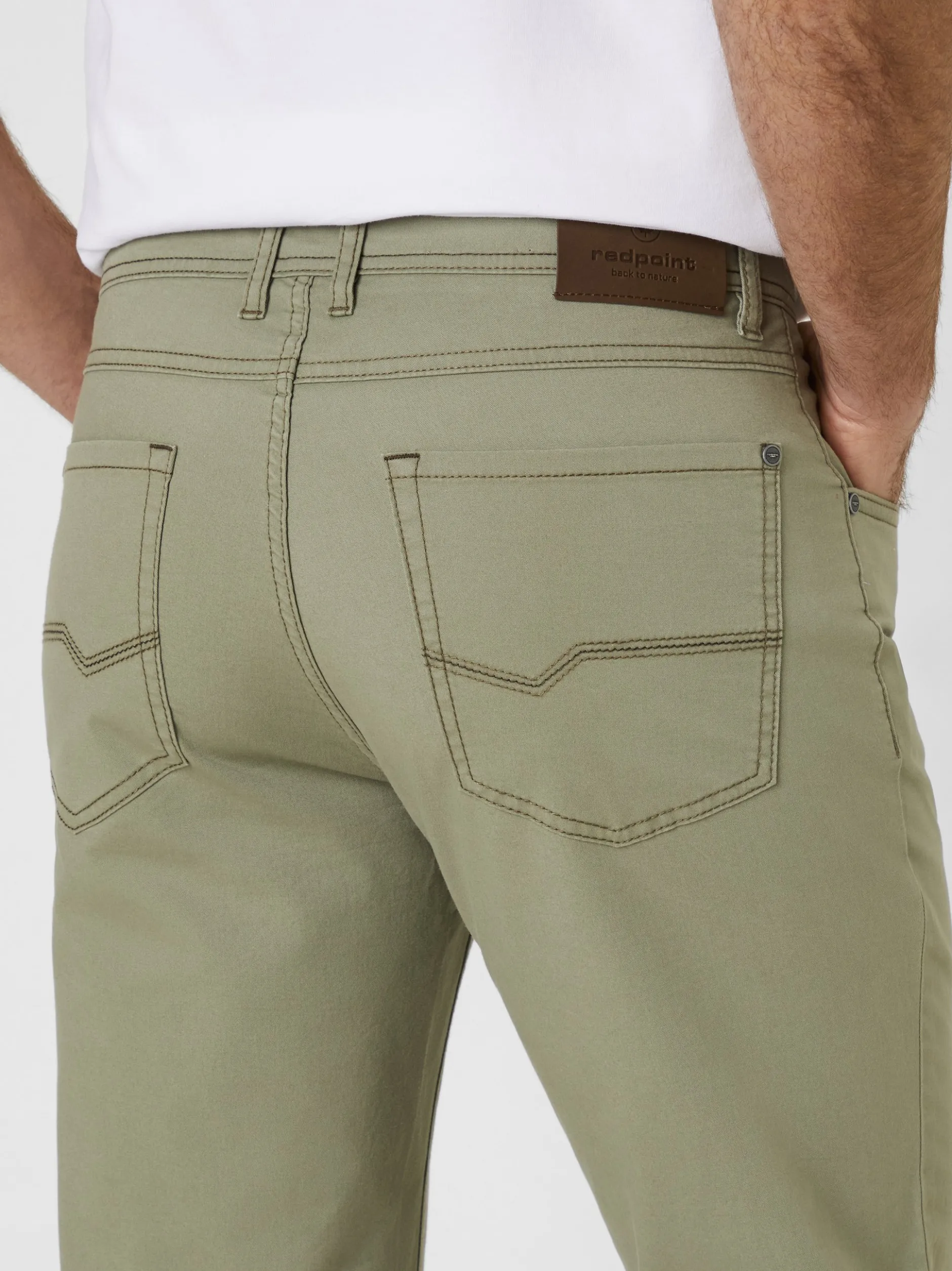 Redpoint Herren 5-Pocket Hose - MILTON Straight Fit in khaki