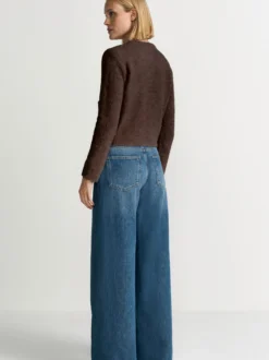 Rich & Royal Damen Bouclé-Strickjacke mit Woll-Anteil in schoko