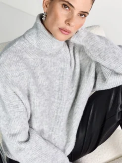 Rich & Royal Damen Strickpullover in hellgrau
