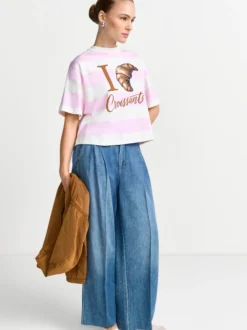 Rich & Royal Damen T-Shirt in rosa ecru - Ärmel: kurzarm