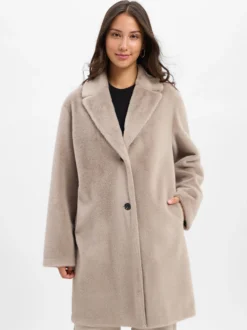 Rofa Damen Kunstfelljacke in taupe