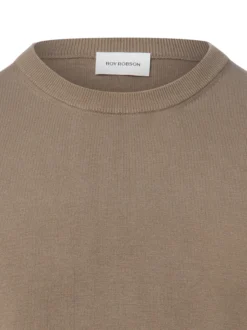 Roy Robson Herren Kurzarm-Feinstrickpullover in oliv
