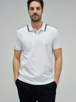 Salsa Jeans Herren Polo in weiß - Ausschnitt: Polokragen